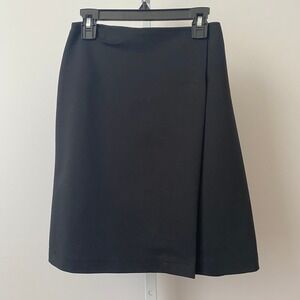 Two Roads Office Siren Academia Career Minimalist Faux Wrap Skirt Small Black